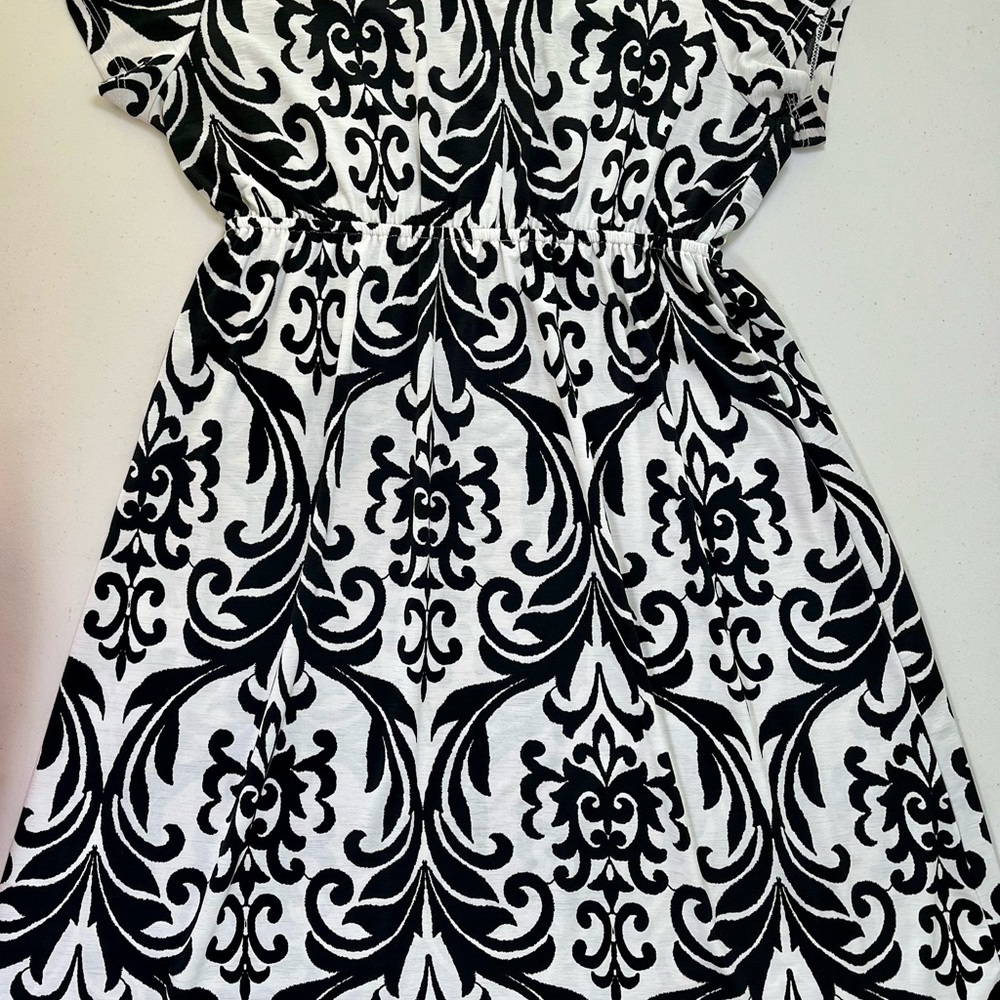 R Rouge Black and Cream V neck Dress - Picture 13 of 14